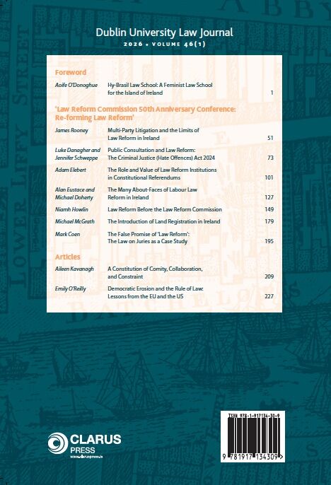 Dublin University Law Journal marks 50 years of the Law Reform Commission