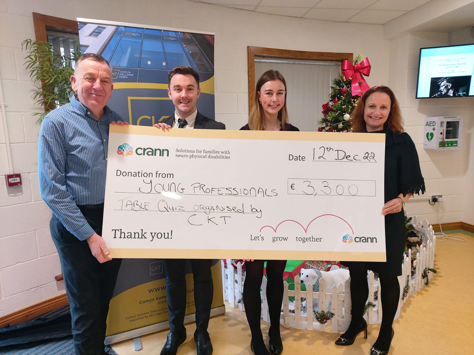 #InPictures: Comyn Kelleher Tobin presents €3,300 cheque to The Crann Centre