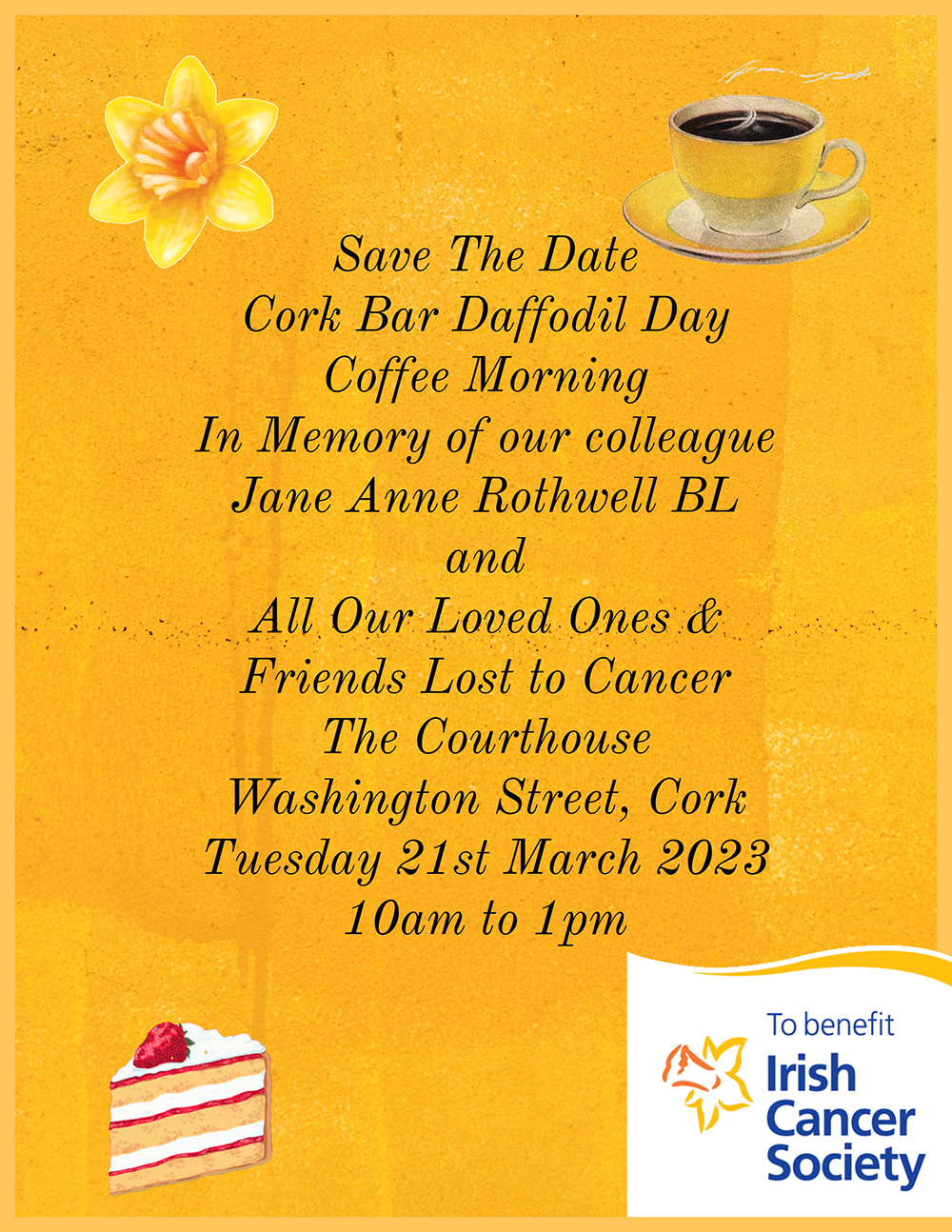 Cork barrister to be remembered with charity coffee morning