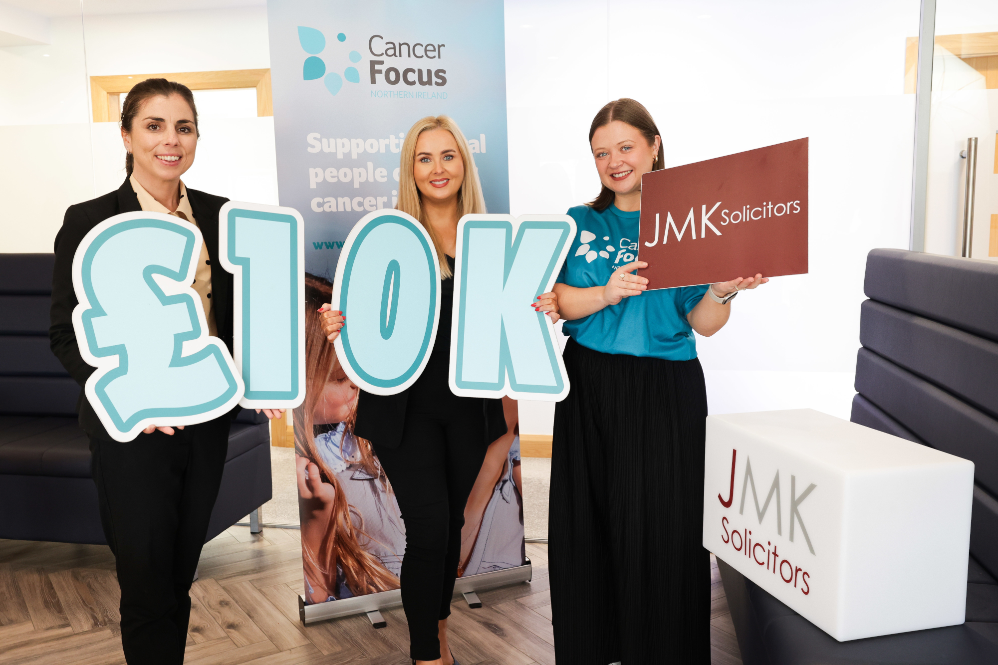 JMK Solicitors helps to raise £10k for Cancer Focus NI