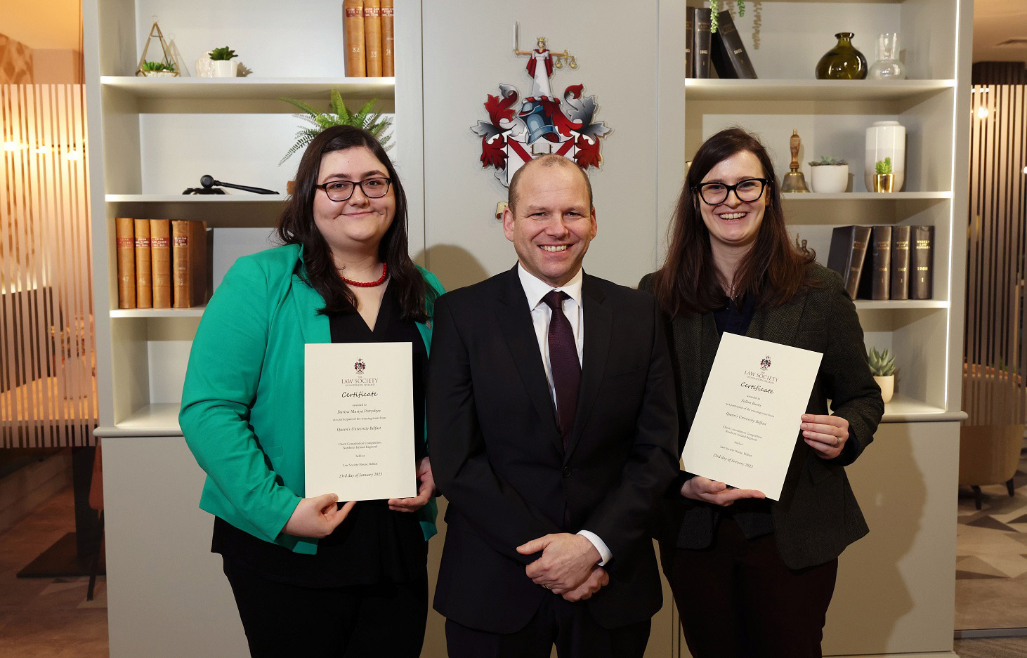 QUB pair win Law Society of Northern Ireland's Client Consultation Competition