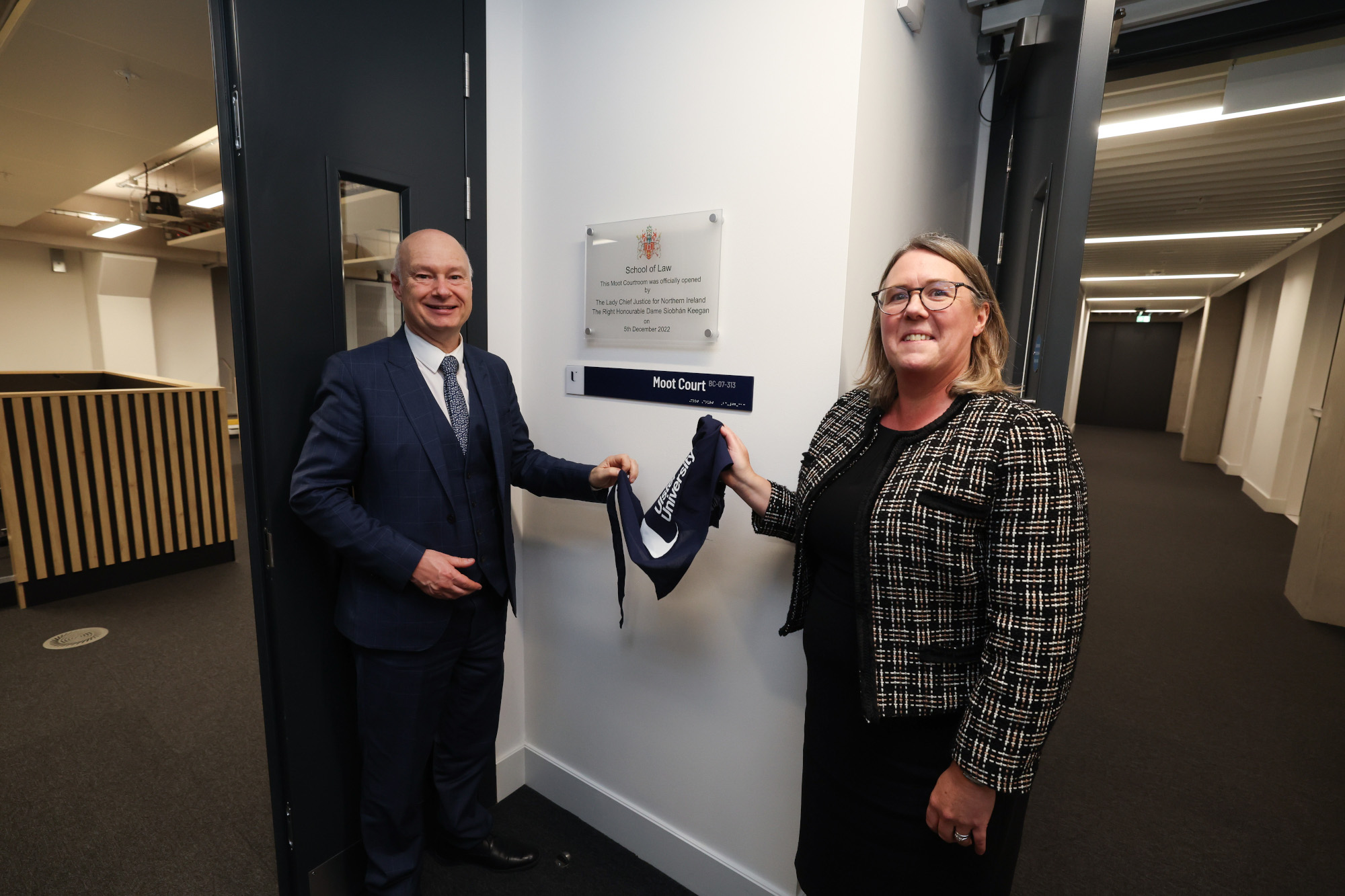 Lady Chief Justice officially opens new Ulster University moot court facility