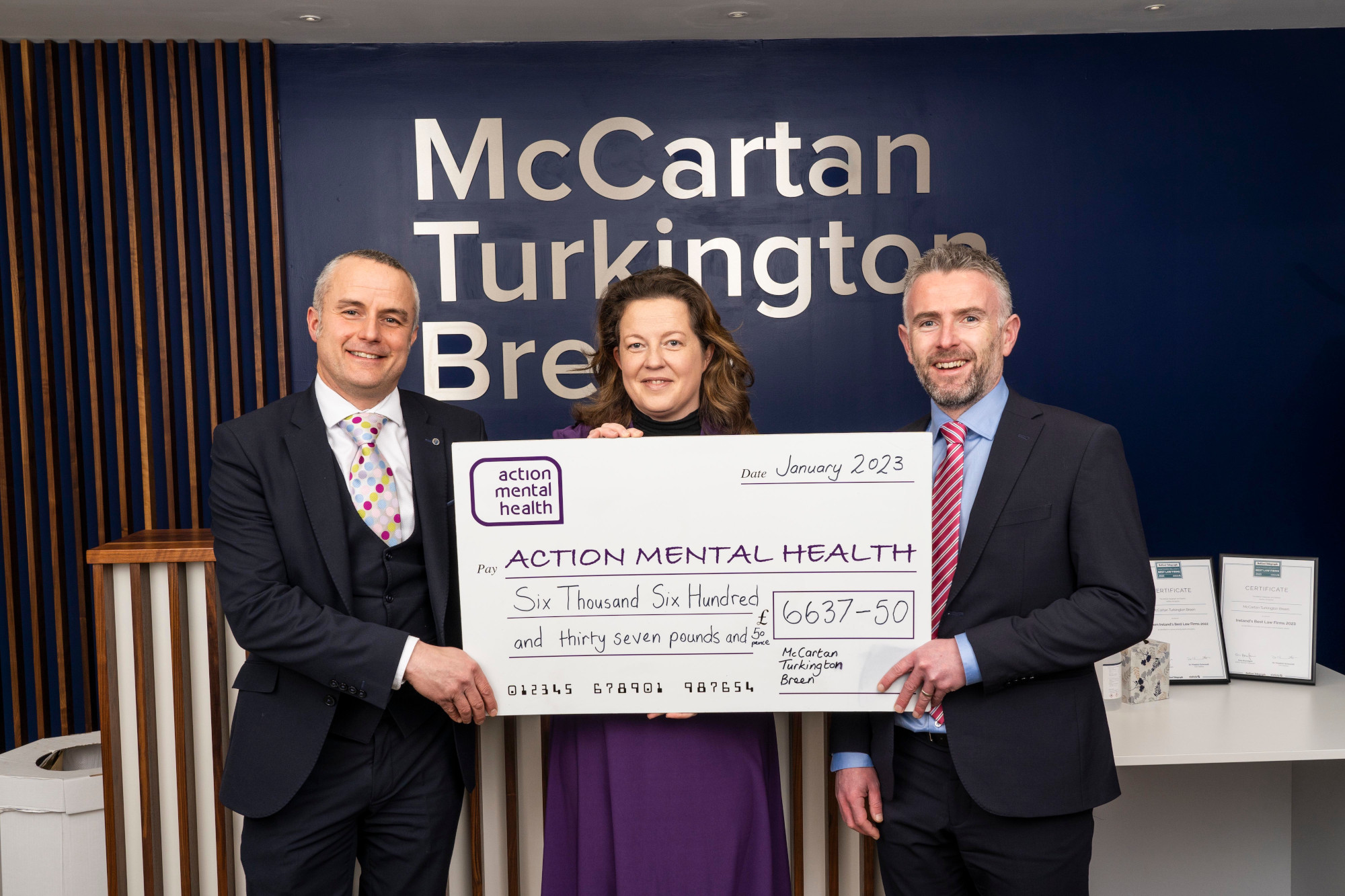 McCartan Turkington Breen raises over £6,600 for mental health charity