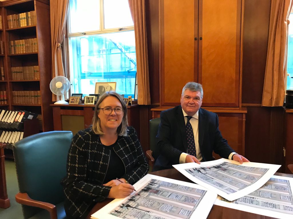 Dame Siobhan Keegan signs rare legal artwork