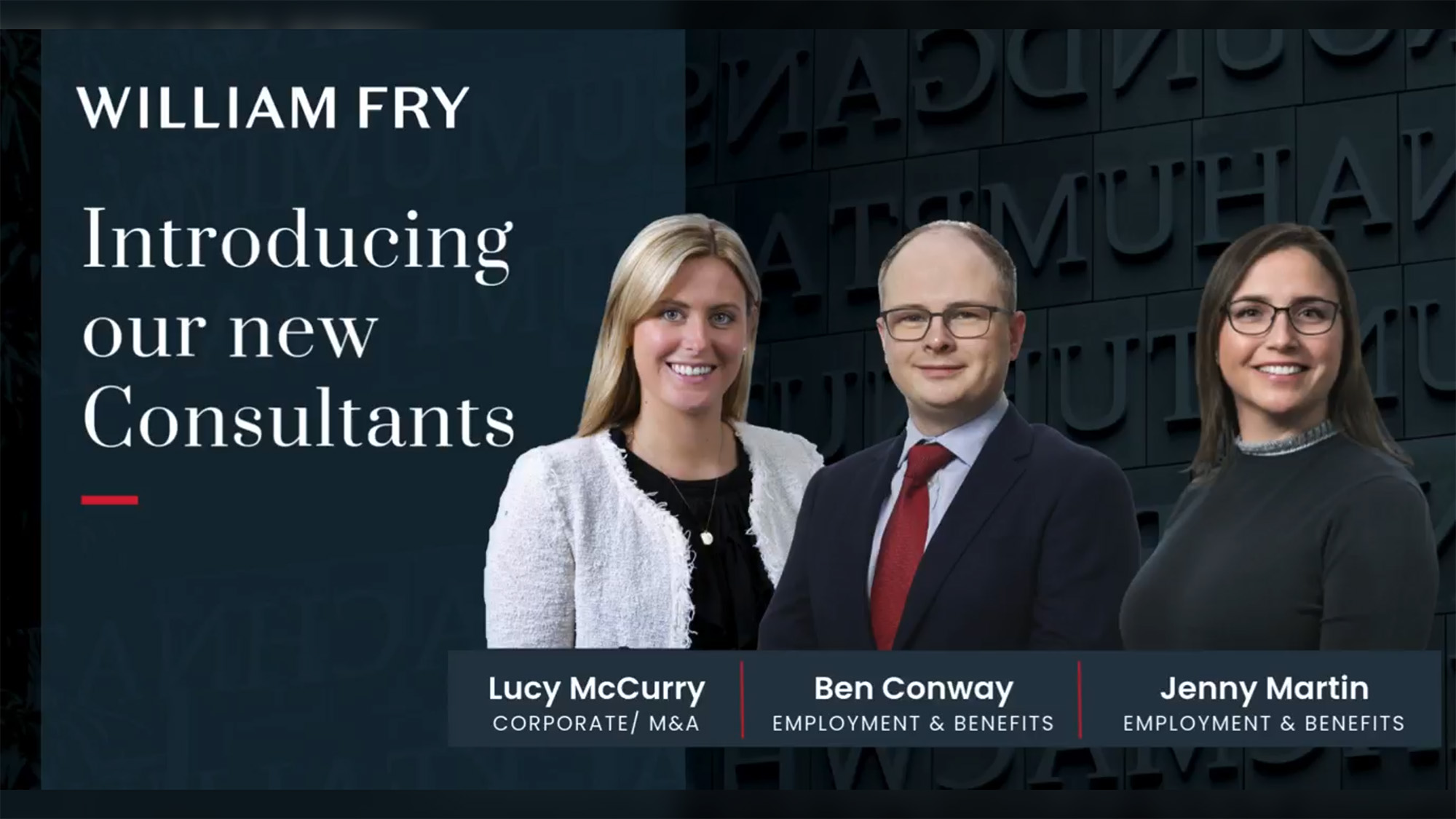 William Fry appoints new consultants and managing associates